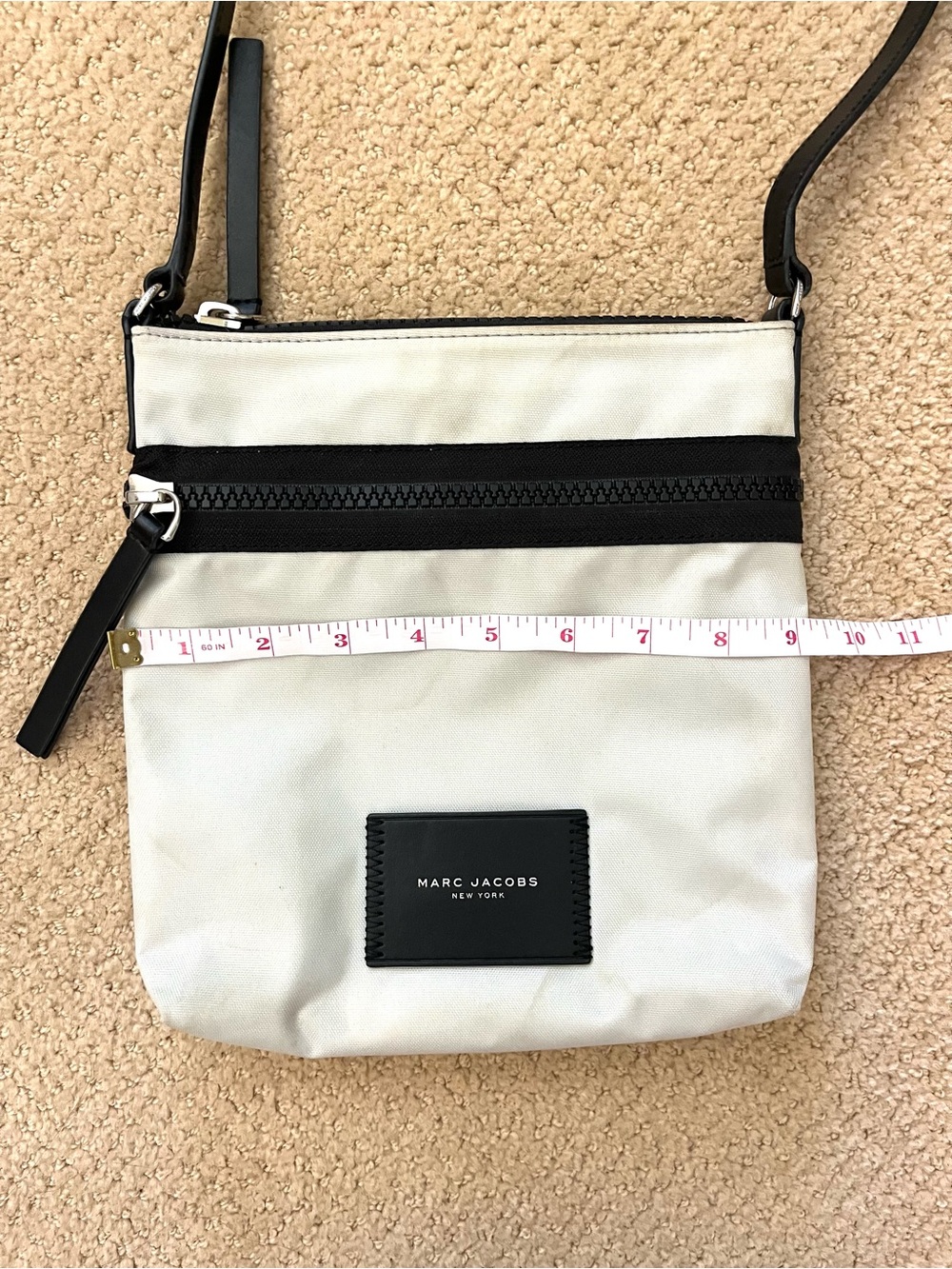 Marc Jacobs Light Gray and Black Nylon Canvas Crossbody Bag - Picture 8 of 14